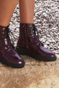 Grunge oxblood ankle boots